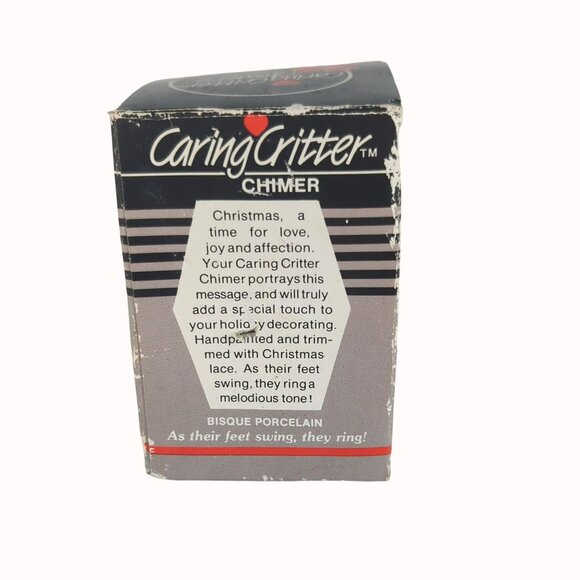 Caring Critter Chimer Bisque Porcelain Mother Cat Holding Baby Christmas Ornamen - Picture 6 of 6